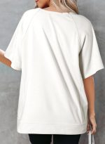 Dokotoo Oversized T Shirts for Women Crewneck Short Sleeve Casual Summer Tops Lightweight Loose High Low Blouse - Image 3