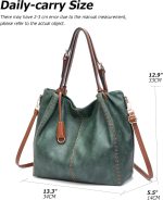 myfriday Casual Faux Leather Tote Hobo Bag for Women, Soft Shoulder Bag Crossbody Satchel Purse and Handbag - Image 3