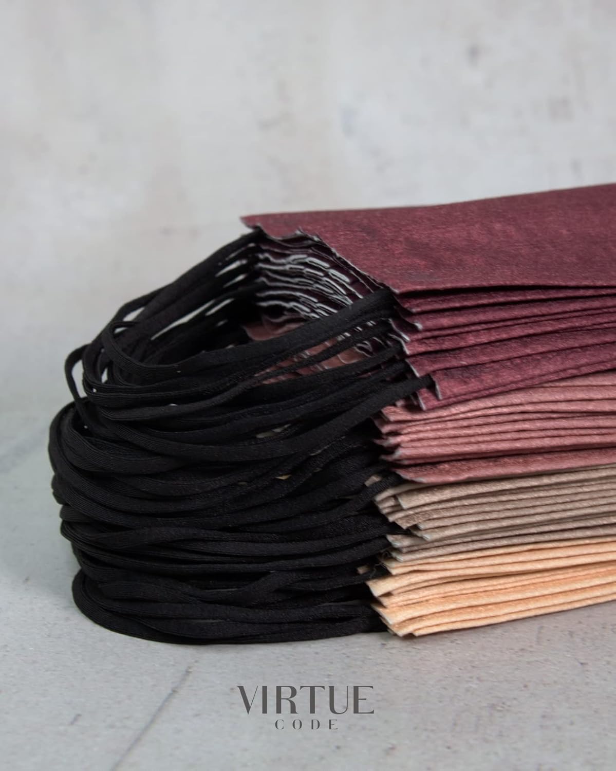 VIRTUE CODE Support Face Masks - Soft 3 Ply Comfort Face Masks, Colorful Disposable Face Mask 50 Pack. Earth Tones Colored Masks. Adults Mens and Womens Disposable Face Masks - Image 3