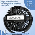 Mini Portable Baby Stroller Fan,3 Speed Personal Handheld Fan,Battery Operated Rechargeable 360° Flexible Tripod Cooling Fan, Suitable for Car Seat Crib Treadmill Golf Cart Travel(Yellow) - Image 4