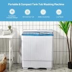 Giantex 10021US-BL-FP Full-Automatic Washing Machine Portable Compact, White+Blue - Image 5