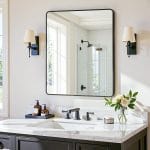 Antok Wall Mirror, 22"x30" Bathroom Vanity Mirror, Anti-Rust HD Tempered Glass, Wall Mounted Mirrors for Living Room, Entryway, Black Frame, Rect - Image 3