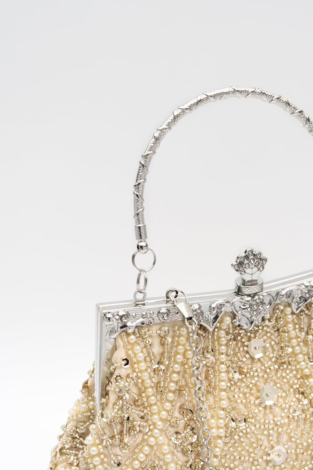 Vintage floral leaf beads sequins evening bag Elegant Clutch for Women for Brides, Proms, Parties, and Formal - Image 3