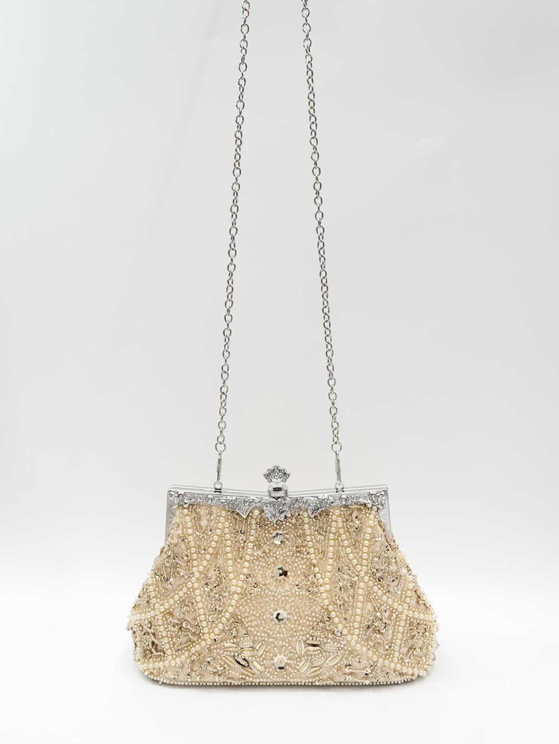 Vintage floral leaf beads sequins evening bag Elegant Clutch for Women for Brides, Proms, Parties, and Formal - Image 7