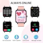 Smartwatch for Women - Call, Fitness Tracker, Heart Rate & Sleep Monitor, 1.69" Touch Screen, Waterproof - For Android & iPhone, Pink - Image 3
