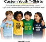 Custom Girls T-Shirt Print with Text, Image or Logo - Custom DTF Printed Cotton Tees - Design Your Own T-Shirt for Kids - Image 3