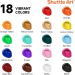 Shuttle Art 18 Colors Acrylic Paint Bottle Set (250ml/8.45oz), Rich Pigmented Bulk Painting Supplies for Artists, Beginners and Kids on Rocks Crafts Canvas Wood Ceramic - Image 3