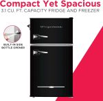 Frigidaire EFR840 Retro Mini Fridge with Freezer & Side Bottle Opener - Small 2 Door Refrigerator for Office Bar or College Dorm Room - 3.2 Cu Ft, Black - Image 3