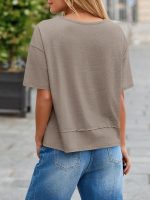 Cicy Bell Womens Summer V Neck T Shirts Casual Short Sleeve Flowy Tops Cute Loose Fit Basic Tees - Image 4