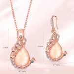 MTLEE 4 Set Peacock Jewelry Sets for Women Crystal Necklace Earrings Rhinestone Waterdrop Pendant Heart Charm Hook Earrings Indian Jewelry Set for Mother's Gift Valentine's Gifts Lover Ladies - Image 3