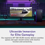 Alienware 34 240Hz QD-OLED Curved Gaming Monitor - AW3425DW - 34.2-inch WQHD (3440 x 1440) 240Hz 0.03ms Display, 1800R Curve, AMD FreeSync Premium Pro, VESA AdaptiveSync, VESA DisplayHDR TrueBlack 400 - Image 3