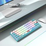 Womier 60% Percent Keyboard,WK61 V2 Mechanical RGB Wired Gaming Keyboard,Hot-Swappable Creamy Key Board with PBT Keycaps,Linear Red Switch for Windows/MAC (Blue) - Image 4