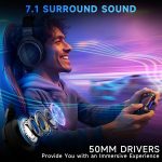 2.4GHz Wireless Gaming Headsets for PS5/PS4/PC/Switch - Bluetooth 5.3 Headphones with 7.1 Surround Sound, Noise-Canceling Mic, 30+Hr Battery & Support Playing While Charging - Black - Image 3