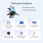 ASUS Vivobook 14 Flip Laptop Copilot+ PC, 14” OLED WUXGA 60Hz Touch Display, Intel® Core™ Ultra 5 226V, Intel® Arc™ Graphics, 16GB Memory, 512GB Storage, Windows 11, Matte Gray, TP3407SA-ES54T - Image 3