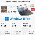 Lenovo ThinkPad E16 Gen 2, 16" FHD+ Touchscreen Business Laptop, AMD Ryzen 5 7535U, 32GB DDR5 RAM, 1TB SSD, Fingerprint, Backlit Keyboard, Webcam, Wi-Fi 6E, HDMI, Windows 11 Pro, Black, w/Bundle - Image 3