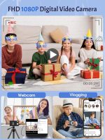 Digital Camera, 1080P Kids Digital Camera with 16X Digital Zoom, Flashlight, Compact Digital Point and Shoot Camera for Kids Children Boys Girls Beginners, 2 Batteries, Date Stamp, Black - Image 3