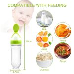 WAJIAYON Food Feeder for Baby, Fruit Feeder Pacifier (3 Pcs) with 6 Different Sized Silicone Pacifiers,Silicone Baby Food Dispensing Spoon 90ML with Babies Spoons,Pacifier Clip Babies Feeding Set - Image 3