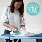 Sunbeam Turbo Steam Iron 1400W Quick Heat Stainless Steel Soleplate Shot of Steam Horizontal and Vertical 3 Way Auto Off 240ml Water Tank White Teal - Image 3