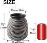 Ceramic Rustic Vase,7.48" Flowers Pottery Vases Home Decor Round Wide-Mouth Farmhouse Decorative Vase for Flowers Pampas for Table Living Room Entryway Mantel Shelf Kitchen Bathroom Bedroom - Image 3