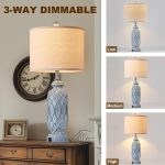 28" Living Room Lamps Set of 2, Farmhouse Lamps for Bedroom with USB A+C Charging Ports, Touch Lamps for Nightstand, 2 Bulbs Included - Image 5