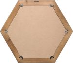 Stonebriar Decorative 24" Hexagon Hanging Wall Mirror with Natural Wood Frame and Attached Hanging Bracket, Rustic Farmhouse Decor for the Living Room, Bathroom, Bedroom, and Entryway Brown - Image 4
