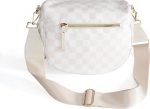 Spacious Checkered Nylon Crossbody Bag Bum Bag Checkered Handbags Wallets for Women - Image 3