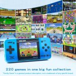 Handheld Game for Kids -Preloaded 220 Retro Video Games, Portable Gaming Player with Rechargeable Battery 3.0" LCD Screen, Mini Arcade Electronic Toy Gifts for Boys Girls (Blue) - Image 3