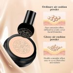 Mushroom Head Air Cushion CC Cream - BB Cream Face Makeup Foundation for Mature Skin Moisturizing Concealer Brighten Long-Lasting, Even Skin Tone for All Skin Types (Deep) - Image 4