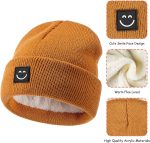 Baby Beanie Hat 3 Packs with Cute Smiley Face, Toddler Girls Boys Baby Hats Winter, Kids Winter Hat Cold Weather - Image 4