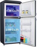 Galanz GLR40TBKER Retro Compact Refrigerator, Mini Fridge with Dual Doors, Adjustable Mechanical Thermostat with Freezer, 4.0 Cu Ft, Black - Image 3