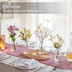 Glasseam Clear Flower Vases for Centerpieces: Modern Glass Vase Set of 12 for Wedding Party Centerpiece Home Table Decor 5.5In Small Bud Vases for Flowers Rose Tulip Stems - Image 4