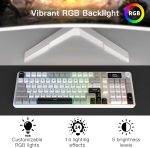 Wireless Gaming Keyboard with Smart Display & Knob Control, Tri-Mode BT5.0/2.4GHz/Type C RGB Backlit Computer Keyboards with Number Pad, 26-Key Rollover, Compatible for Windows, Mac - Image 3