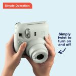Fujifilm Instax Mini 12 Instant Camera Clay White (Renewed) - Image 3