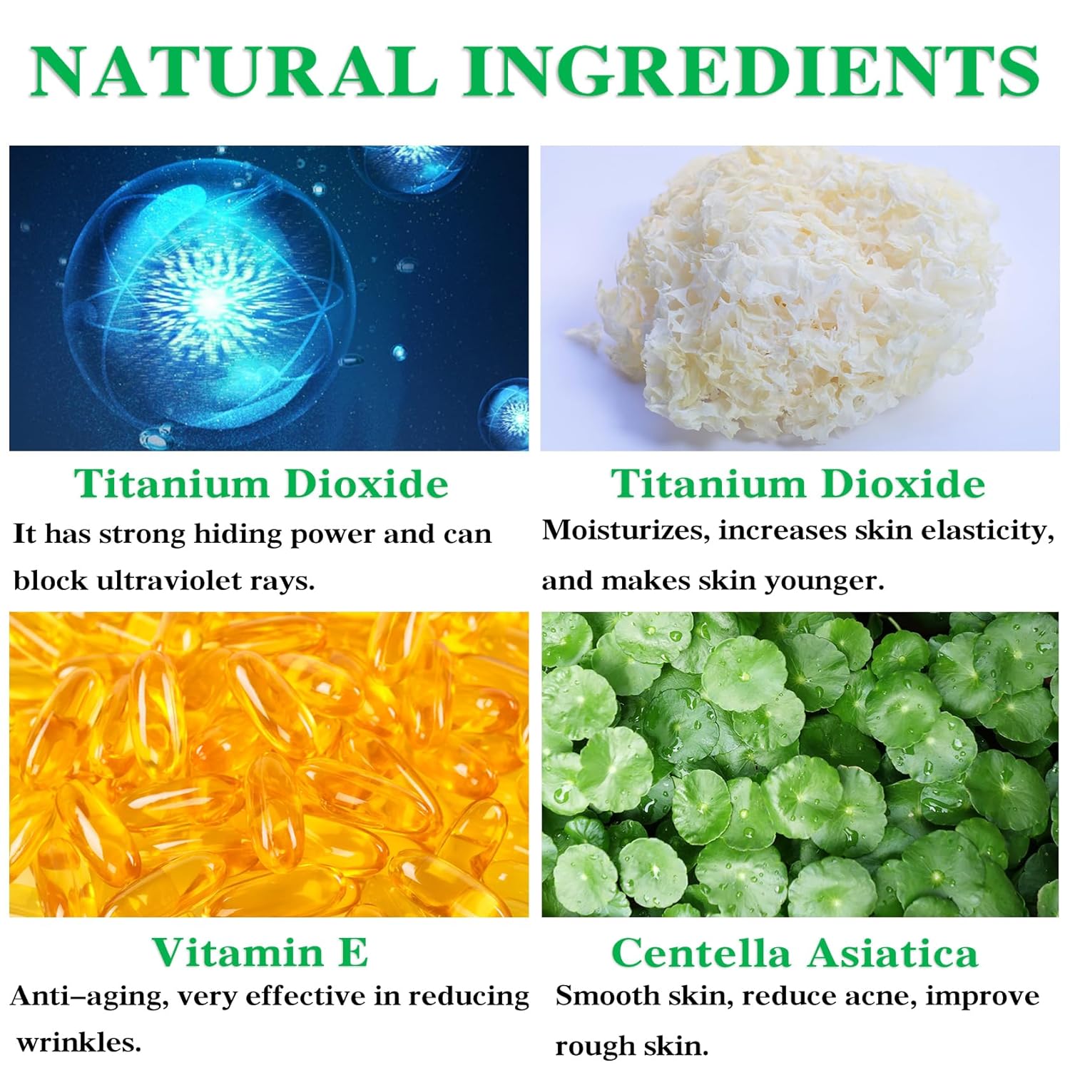 Mushroom Head Air Cushion CC Cream + BB Cream + Tri-color Color Corrector Foundation Set - Moisturizing Full Coverage Foundation Concealer Lasting Foundation Makeup Base Primer (7 Pcs) - Image 5