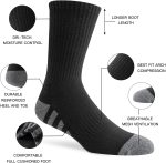 JOYNÉE 8 Pairs Mens Crew Work Cushion Socks Long Athletic Running Socks Workout Breathable Socks - Image 3