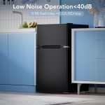 3.1 Cu.Ft Mini Fridge with Freezer, 2 Door Compact Refrigerator, Mini Fridge with Adjustable Removable Glass Shelves for Bedroom, Office, Dorm or Apartment, Black - Image 4