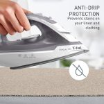T-Fal Virtuo Steam Iron for Clothes with Retractable Cord, Portable Iron and Steamer for Clothes, Ceramic Nonstick Soleplate, 1500 Watts, Anti-Drip, Auto-Off, Scratch Resistant, Grey - Image 4
