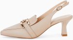 Fashare Womens Kitten Heels Slingback Closed Pointed Toe Dress Shoes Metal Chain Buckle Elegant Pumps - Image 3