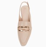 Fashare Womens Kitten Heels Slingback Closed Pointed Toe Dress Shoes Metal Chain Buckle Elegant Pumps - Image 4