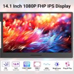 Laptop Screen Extender 14 inch Laptop Monitor Extender 1080P IPS, 280° Rotation Portable Monitor for Laptops 13-17.3" with USB-C DP/HDMI Port, Plug-Play Dual Screen for Windows/Mac/Chrome/Android - Image 3