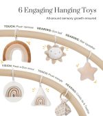 Washable Tummy Time Mat, Baby Play Gym with 6 Featured Toys and 12 Milestone Cards, Baby Gym for Infant & Toddler, Deluxe Larger Baby Play Mat, Baby Play Mats for Floor, Non Slip - Image 3