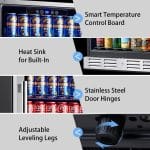 Kalamera 24 inch Beverage Refrigerator - 154 Cans Capacity Beverage Cooler- Fit Perfectly into 24" Space Built in Counter or Freestanding - for Soda, Water, Beer or Wine - For Kitchen, Bar or Office - Image 4