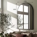 HARRITPURE Arched Wall Mirror 24"x36" – Black Metal Frame Vanity Mirrors for Bedroom, Entryway, Living Room Decor - Image 4