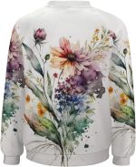 ZOCAVIA Womens Boho Floral Sweatshirts Novelty Graphic Crewneck Long Sleeve Shirts Oversized Fall Casual Flower Pullover Tops - Image 5