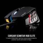 Corsair Scimitar RGB Elite Wired MOBA/MMO Gaming Mouse – 18,000 DPI – 17 Programmable Buttons – iCUE Compatible – PC, Mac, PS5, PS4, Xbox – Black - Image 3