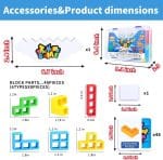 48PCS Stack Game for Adult & Kids, Tetra Board Tower Games for Family Travel Party, 2 Players Balance Stacking Toy, Team Toys Building Block - Image 3