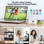 4K Digital Camera for Photography, Small Vlogging Camera with Flip Screen for YouTube, 50MP 16X Zoom, Portable Travel Cameras with 32GB SD Card for Beginners(White) - Image 4