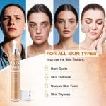 Dark Spot Remover For Face Skin Care Serum, Age Brown Sun Freckles Spot Remover, Dark Spot Corrector For Face with Massage Roller (0.67 Fl Oz) - Image 3