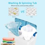COSTWAY Portable Washing Machine, Twin Tub 26 Lbs Capacity, 18 Lbs Washer and 8 Lbs Spinner, Compact Washer with Control Knobs, Timer Function, Drain Pump, Laundry washer for Apartment RV, Blue - Image 4