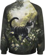 ZOCAVIA Womens Funny Cat Sweatshirts Fall Casual Crewneck Pullover Tops Vintage Forest Graphic Long Sleeve T Shirts Oversized - Image 6